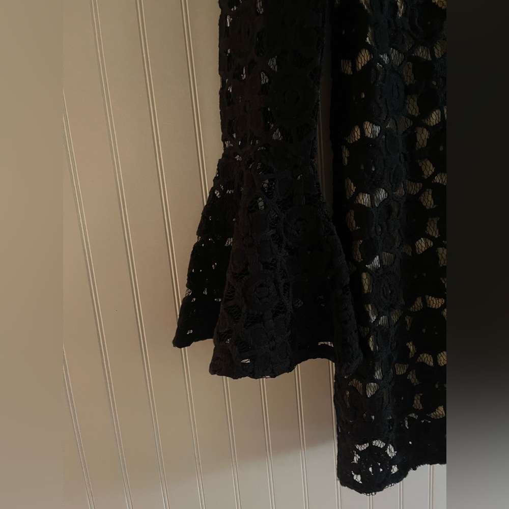 Free People Back to Black Crochet Mini Dress 4 - Picture 15 of 16